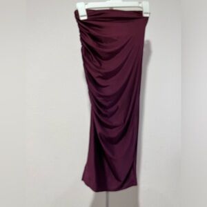 Burgundy Silky Tight Stretch Rugged Tube Dress New. Women’s xs.Halloween costume